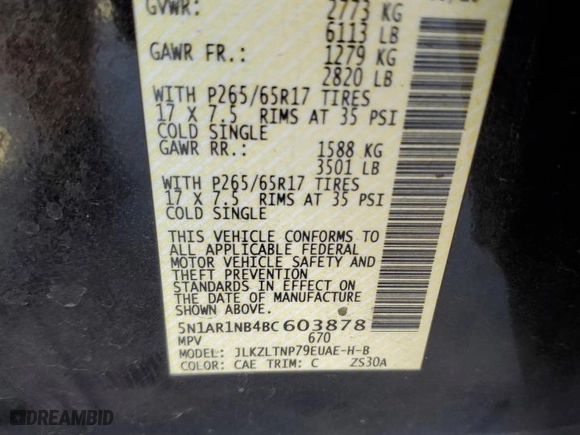 2011 Nissan Pathfinder Silver with VIN 5N1AR1NB4BC603878, listed as a Copart auction lot 78932864 with 240,664 mi miles and Salvage Title. Bid and sale history available at carsss.com. Image 15.