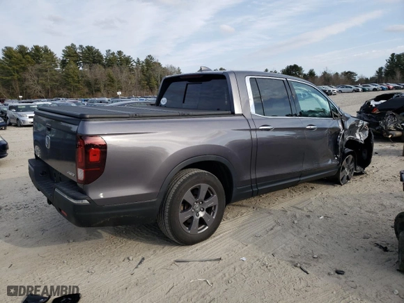 2020 Honda Ridgeline RTL-E with VIN 5FPYK3F72LB003269, listed as a Copart auction lot 49004155 with 34,793 mi miles and Salvage Title. Bid and sale history available at carsss.com. Image 3.