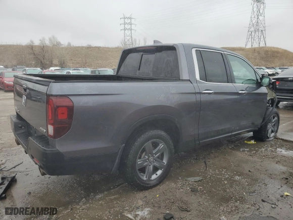 2023 Honda Ridgeline RTL-E with VIN 5FPYK3F71PB028816, listed as a Copart auction lot 48141075 with 19,053 mi miles and Salvage Title. Bid and sale history available at carsss.com. Image 3.