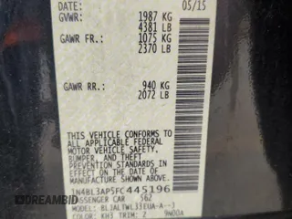 2015 Nissan Altima SL with VIN 1N4BL3AP5FC445196, listed as a Copart auction lot 59737665 with 110,603 mi miles and Clean title. Bid and sale history available at DreamBid. Image 12.
