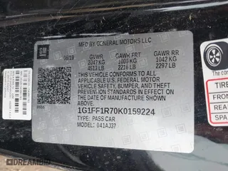 2019 Chevrolet Camaro 1SS with VIN 1G1FF1R70K0159224, listed as a IAAI auction lot 41650633 with 1 mi miles. Bid and sale history available at carsss.com. Image 9.
