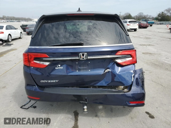 2022 Honda Odyssey EX-L with VIN 5FNRL6H74NB036835, listed as a Copart auction lot 50445655 with 55,276 mi miles and Salvage Title. Bid and sale history available at DreamBid. Image 6.