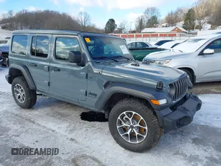 2024 Jeep Wrangler Sport S with VIN 1C4PJXDN2RW306332, listed as a IAAI auction lot 41036573 with 1,785 mi miles. Bid and sale history available at carsss.com. Image 1.