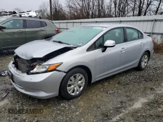 2012 Honda Civic LX with VIN 2HGFB2F53CH575617, listed as a Copart auction lot 44151755 with 111,187 mi miles and Salvage Title. Bid and sale history available at DreamBid. Image 1.