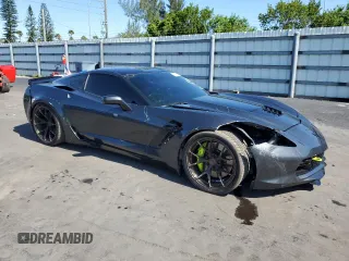2018 Chevrolet Corvette Z06 2LZ with VIN 1G1YS2D61J5602328, listed as a Copart auction lot 57045475 with 71,441 mi miles and Salvage title. Bid and sale history available at DreamBid. Image 4.