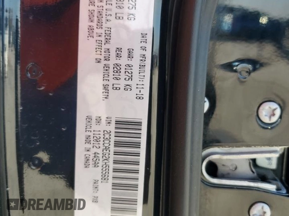 2019 Chrysler 300 Limited with VIN 2C3CCAEG2KH555681, listed as a Copart auction lot 43571855 with 121,027 mi miles and Salvage Title. Bid and sale history available at DreamBid. Image 13.