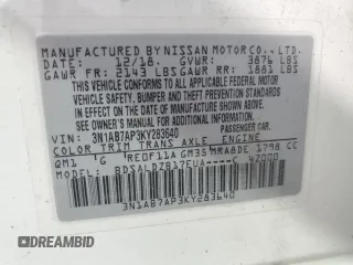2019 Nissan Sentra S with VIN 3N1AB7AP3KY283640, listed as a Copart auction lot 53788075 with 99,106 mi miles and Non repairable. Bid and sale history available at DreamBid. Image 12.