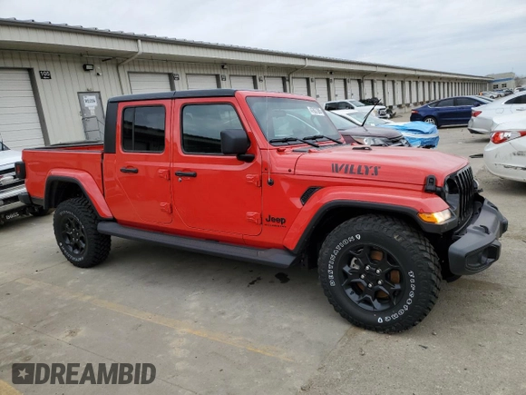 2023 Jeep Gladiator Sport S with VIN 1C6HJTAG6PL584451, listed as a Copart auction lot 47637395 with 8,356 mi miles and Salvage title. Bid and sale history available at DreamBid. Image 4.