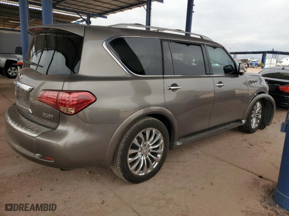 2015 Infiniti QX80 with VIN JN8AZ2NF6F9574212, listed as a Copart auction lot 48471245 with 128,628 mi miles and Salvage Title. Bid and sale history available at carsss.com. Image 3.