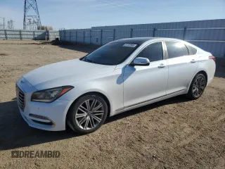 2018 Genesis G80 3.8L with VIN KMHGN4JE7JU238693, listed as a Copart auction lot 51782565 with 161,630 mi miles and Salvage title. Bid and sale history available at DreamBid. Image 1.
