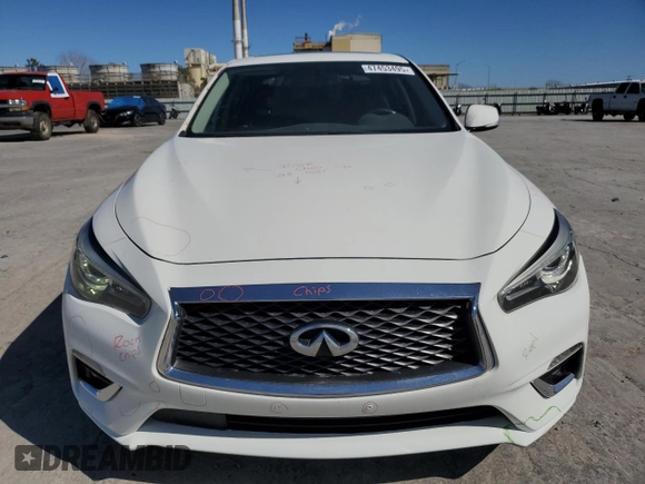 2019 Infiniti Q50 Luxe with VIN JN1EV7ARXKM558286, listed as a Copart auction lot 47453495 with 95,086 mi miles and Salvage Title. Bid and sale history available at carsss.com. Image 5.
