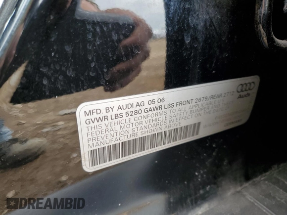 2006 Audi A6 3.2L z VIN WAUDH74F46N193537, wystawiony jako Copart lot #55841285 z przebiegiem 136 256 mil mil oraz Szkoda całkowita • Salvage title. Historia ofert i sprzedaży dostępna na DreamBid. Obrazek 12.
