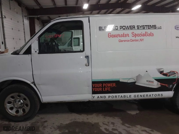 2012 Chevrolet Express Cargo Van with VIN 1GCSGAFX6C1167511, listed as a IAAI auction lot 42038681 with 281,334 mi miles. Bid and sale history available at carsss.com. Image 6.