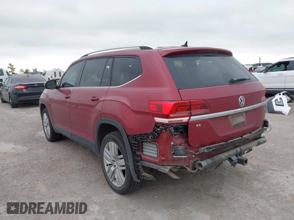 2019 Volkswagen Atlas SE with VIN 1V2WR2CA4KC606661, listed as a IAAI auction lot 42581054 with 89,079 mi miles and . Bid and sale history available at DreamBid. Image 3.