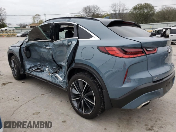 2024 Infiniti QX55 Luxe with VIN 3PCAJ5JR9RF104514, listed as a Copart auction lot 80583134 with 14,511 mi miles and Salvage Title. Bid and sale history available at DreamBid. Image 2.