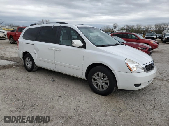 2012 Kia Sedona LX with VIN KNDMG4C75C6416415, listed as a Copart auction lot 51578585 with 115,296 mi miles and Salvage Title. Bid and sale history available at DreamBid. Image 4.
