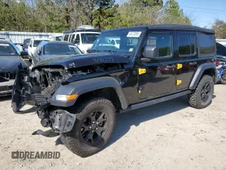 2022 Jeep Wrangler Unlimited Sport S with VIN 1C4HJXDG8NW130208, listed as a Copart auction lot 52572095 with 111,128 mi miles and Salvage Title. Bid and sale history available at DreamBid. Image 1.