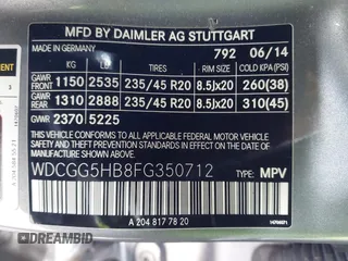 2015 Mercedes-Benz GLK 350 with VIN WDCGG5HB8FG350712, listed as a IAAI auction lot 41788078 with 117,507 mi miles and . Bid and sale history available at DreamBid. Image 9.