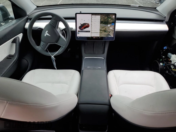 2021 Tesla Model Y Long Range with VIN 5YJYGDEEXMF294556, listed as a Copart auction lot 46668035 with 42,772 mi miles and Salvage Title. Bid and sale history available at DreamBid. Image 8.