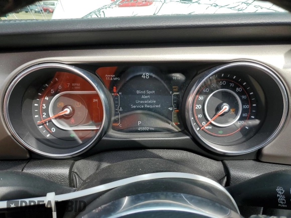 2018 Jeep Wrangler Unlimited Rubicon with VIN 1C4HJXFGXJW244945, listed as a Copart auction lot 49893645 with 45,802 mi miles and Salvage title. Bid and sale history available at DreamBid. Image 9.