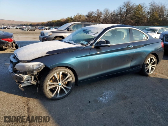2015 BMW 2 Series 228i xDrive with VIN WBA1F7C50FVX95823, listed as a Copart auction lot 87157134 with 55,312 mi miles and Salvage Title. Bid and sale history available at carsss.com. Image 1.