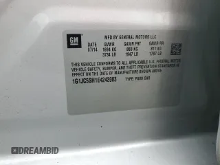 2014 Chevrolet Sonic LT z VIN 1G1JC5SH1E4243983, wystawiony jako Copart lot #59483085 z przebiegiem 106 345 mil mil oraz Szkoda całkowita • Salvage title. Historia ofert i sprzedaży dostępna na DreamBid. Obrazek 12.