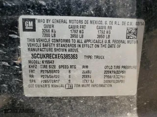 2014 Chevrolet Silverado 1500 LT with VIN 3GCUKRECXEG385363, listed as a Copart auction lot 47296355 with 157,184 mi miles and Clean Title. Bid and sale history available at carsss.com. Image 12.