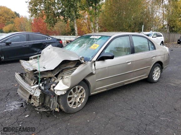 2002 Honda Civic LX with VIN JHMES16672S002710, listed as a Copart auction lot 79322714 with 0 mi miles and Salvage Title. Bid and sale history available at carsss.com. Image 1.