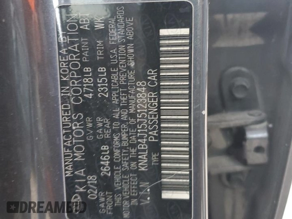 2018 Kia Cadenza Premium with VIN KNALB4J15J5123848, listed as a Copart auction lot 76187204 with Not Provided miles and Non Repairable. Bid and sale history available at carsss.com. Image 13.