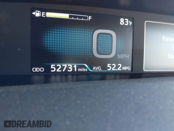 2018 Toyota Prius Two with VIN JTDKARFU2J3056932, listed as a IAAI auction lot 41637372 with 52,731 mi miles. Bid and sale history available at carsss.com. Image 15.