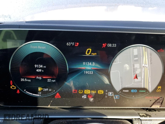 2023 Mercedes-Benz GLE 53 AMG with VIN 4JGFB6BB5PA909969, listed as a Copart auction lot 42283405 with 19,033 mi miles and Salvage title. Bid and sale history available at DreamBid. Image 9.