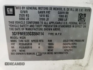 2016 Cadillac SRX Luxury Collection with VIN 3GYFNEE35GS584114, listed as a Copart auction lot 67962734 with 133,461 mi miles and Non Repairable. Bid and sale history available at carsss.com. Image 14.