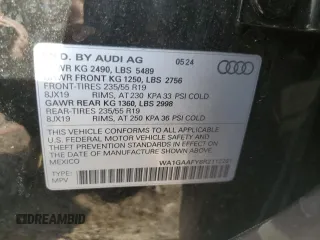2024 Audi Q5 S line Premium z VIN WA1GAAFY6R2112201, wystawiony jako Copart lot #54532985 z przebiegiem 10 795 mil mil oraz Szkoda całkowita • Salvage title. Historia ofert i sprzedaży dostępna na DreamBid. Obrazek 13.