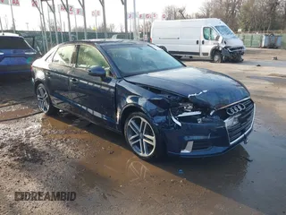2018 Audi A3 Sedan Premium with VIN WAUAUGFFXJ1022965, listed as a IAAI auction lot 41533808 with 62,212 mi miles. Bid and sale history available at carsss.com. Image 1.