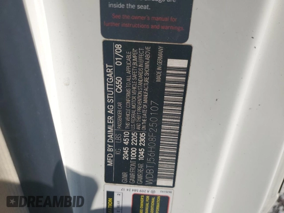 2008 Mercedes-Benz CLK 350 с VIN WDBTJ56H08F250107, выставлен на аукционе Copart как лот 44010495 с пробегом 170 986 миль миль и Списание • Salvage title. История ставок и продаж доступна на DreamBid. Изображение 12.