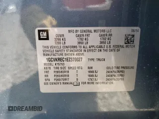 2014 Chevrolet Silverado 1500 LT with VIN 1GCVKREC1EZ370027, listed as a Copart auction lot 52674545 with 84,448 mi miles and Salvage Title. Bid and sale history available at DreamBid. Image 15.