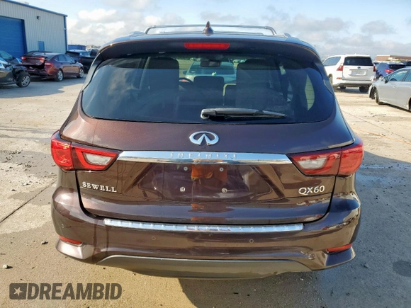 2019 Infiniti QX60 Pure with VIN 5N1DL0MN0KC504592, listed as a Copart auction lot 57896385 with 99,185 mi miles and Salvage title. Bid and sale history available at DreamBid. Image 6.