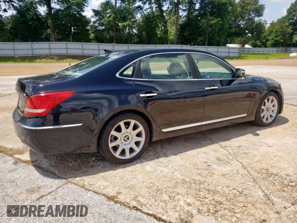 2012 Hyundai Equus Signature with VIN KMHGH4JH3CU056607, listed as a Copart auction lot 61742495 with 164,031 mi miles and Salvage title. Bid and sale history available at DreamBid. Image 3.