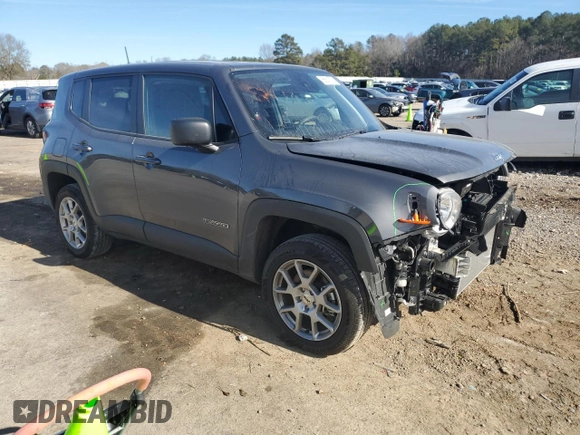 2023 Jeep Renegade Latitude with VIN ZACNJDB11PPP31764, listed as a Copart auction lot 88681705 with 12,593 mi miles and Salvage Title. Bid and sale history available at carsss.com. Image 4.