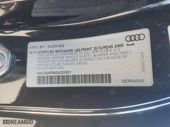 2014 Audi S5 Prestige with VIN WAU3GAFR4EA020691, listed as a Copart auction lot 52469355 with 78,274 mi miles and Salvage Title. Bid and sale history available at carsss.com. Image 12.