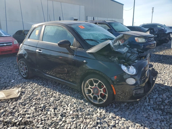 2013 FIAT 500 Sport with VIN 3C3CFFBR9DT692587, listed as a Copart auction lot 50414825 with 0 mi miles and Non Repairable. Bid and sale history available at carsss.com. Image 4.