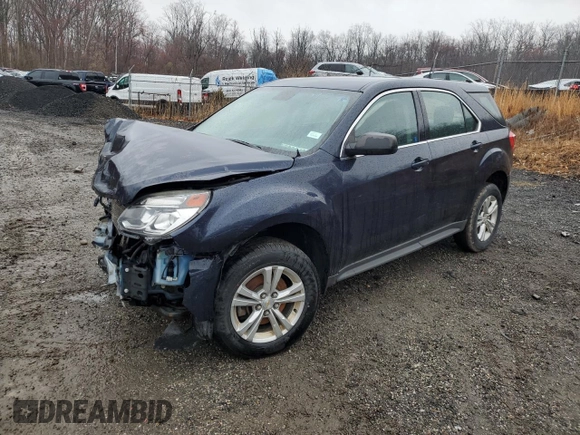 2017 Chevrolet Equinox LS with VIN 2GNALBEK5H1600909, listed as a Copart auction lot 50034685 with 91,166 mi miles and Salvage Title. Bid and sale history available at DreamBid. Image 1.