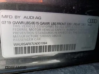2020 Audi S8 z VIN WAU8SAF87LN001084, wystawiony jako Copart lot #41206014 z przebiegiem 43 631 mil mil oraz . Historia ofert i sprzedaży dostępna na DreamBid. Obrazek 13.