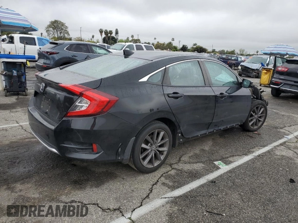2020 Honda Civic Sedan EX-L with VIN 19XFC1F73LE214780, listed as a Copart auction lot 51252205 with Not Provided miles and Salvage Title. Bid and sale history available at carsss.com. Image 3.