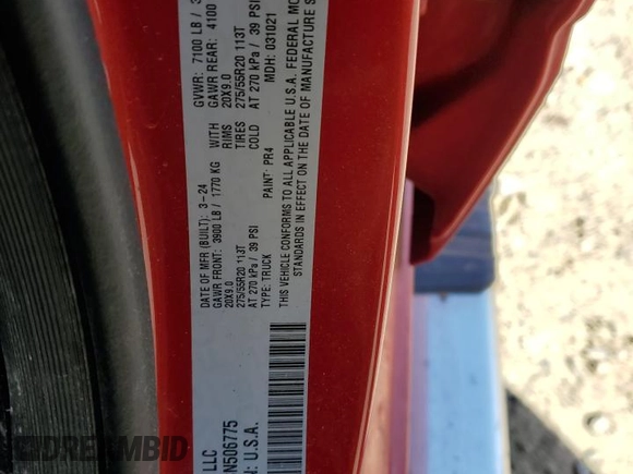 2025 Ram 1500 Big Horn z VIN 1C6SRFFP8SN506775, wystawiony jako Copart lot #48783565 z przebiegiem 24 903 mil mil oraz Szkoda całkowita • Salvage title. Historia ofert i sprzedaży dostępna na DreamBid. Obrazek 14.