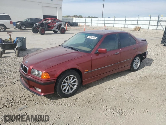 1997 BMW 3 Series 328iA with VIN WBACD4320VAV51050, listed as a Copart auction lot 75243594 with 197,817 mi miles and Salvage Title. Bid and sale history available at carsss.com. Image 1.