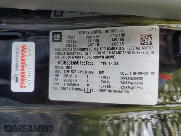 2016 Chevrolet Colorado 2WD LT with VIN 1GCHSCEA5G1351362, listed as a Copart auction lot 54218135 with 148,736 mi miles and Clean Title. Bid and sale history available at carsss.com. Image 12.