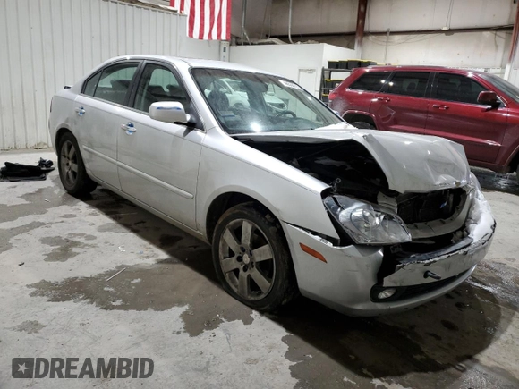 2007 Kia Optima EX with VIN KNAGE124275127221, listed as a Copart auction lot 46538705 with 229,606 mi miles and Salvage Title. Bid and sale history available at carsss.com. Image 4.