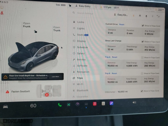 2023 Tesla Model 3 with VIN 5YJ3E1EA6PF614584, listed as a Copart auction lot 88169605 with 16,650 mi miles and Salvage Title. Bid and sale history available at carsss.com. Image 9.