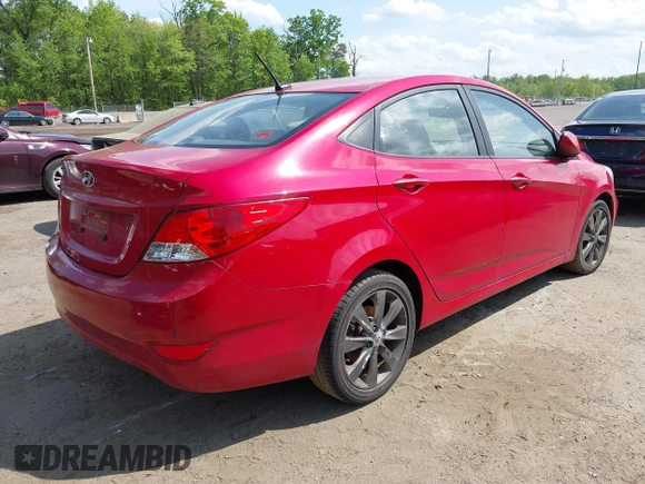 2012 Hyundai Accent GLS with VIN KMHCU4AE3CU210782, listed as a IAAI auction lot 42159648 with 113,327 mi miles. Bid and sale history available at carsss.com. Image 4.